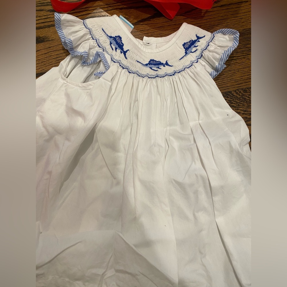 White and Blue Kids Dress